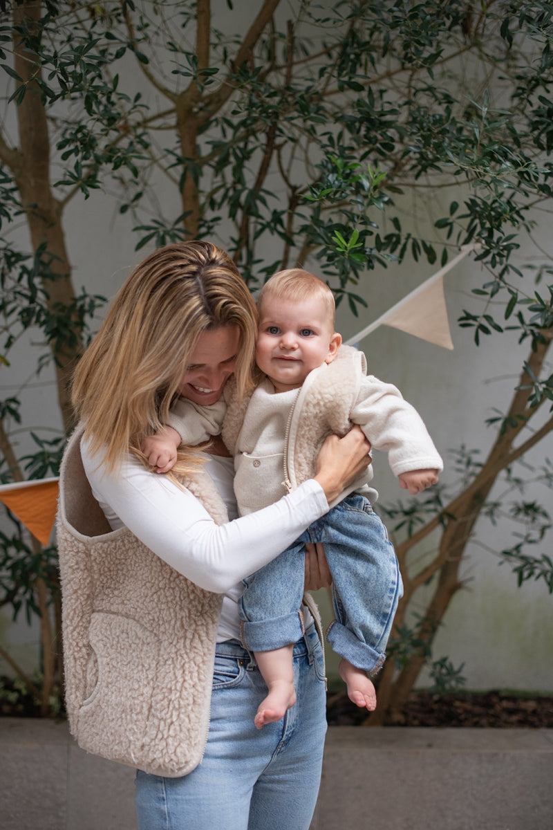 wollen vest mama - beige