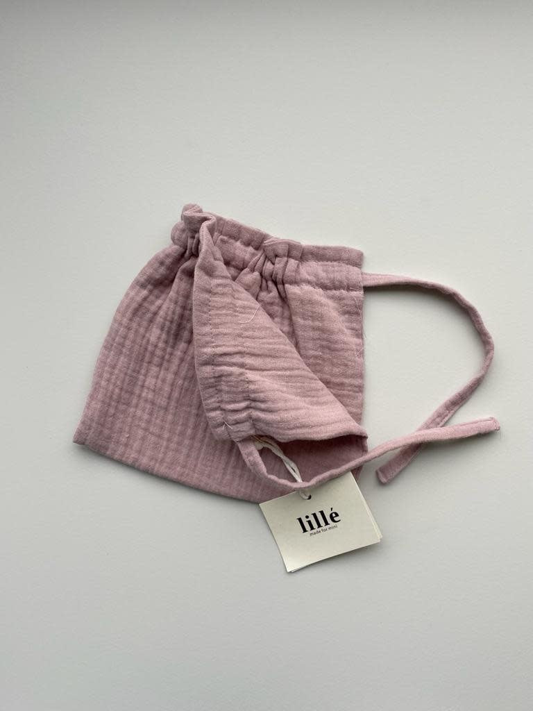 muslin bonnet - dusty pink (0-3M)