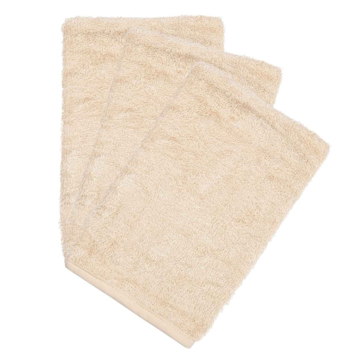 set van 3 washandjes - frosted almond