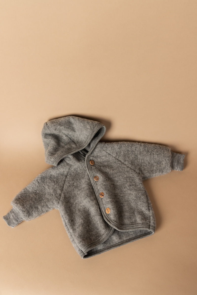 wollen jas - light grey mélange