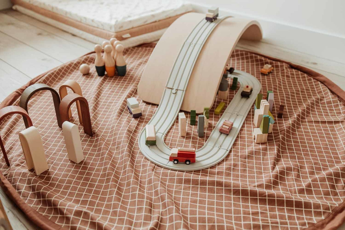 organic grid brown opbergzak