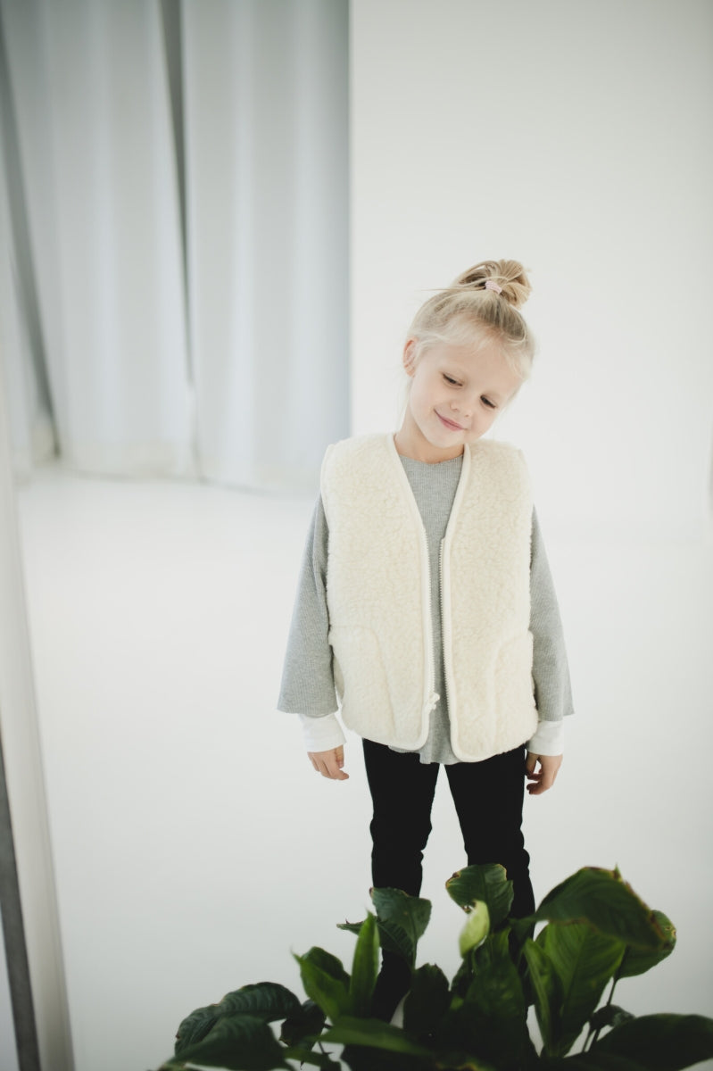 wollen vest - natural white