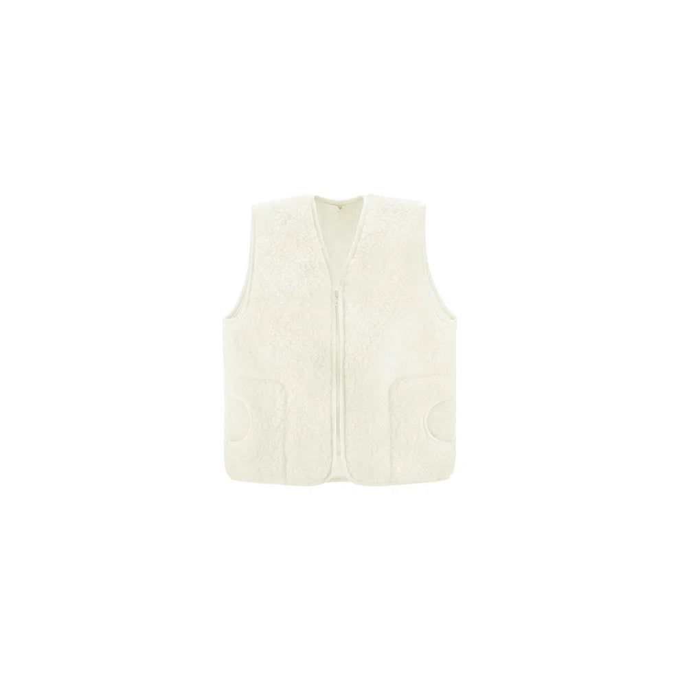 wollen vest mama - natural white
