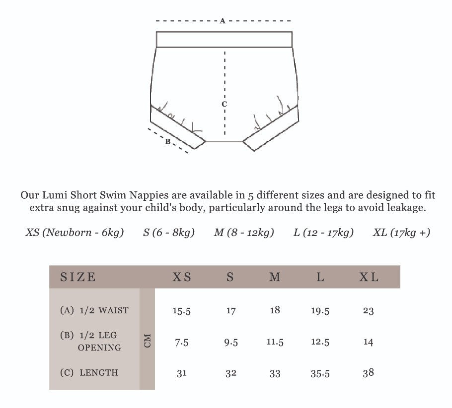 lumi swim short nappy - apricot