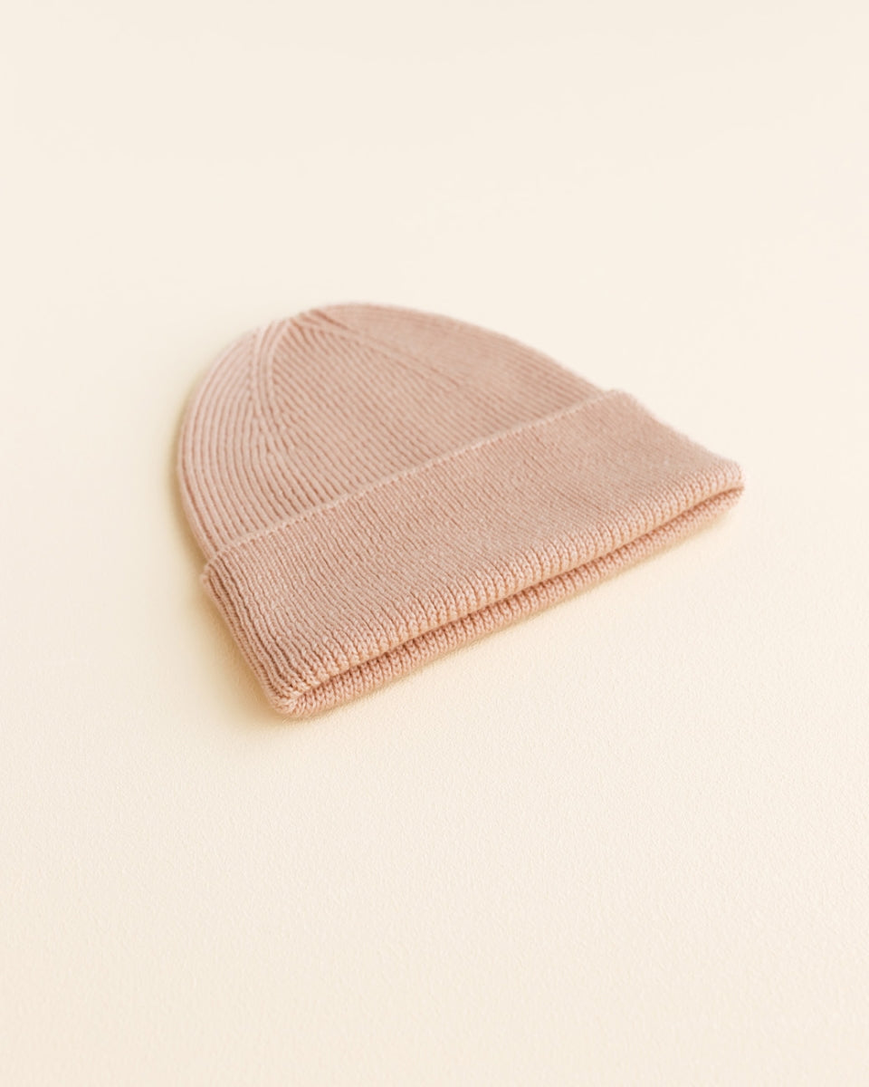 beanie fonzie - newborn - rose