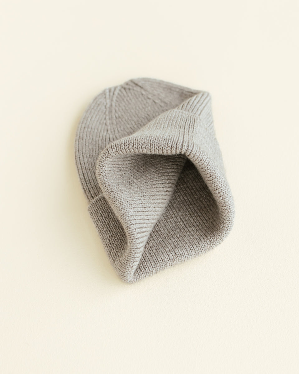 beanie fonzie - newborn - pebble
