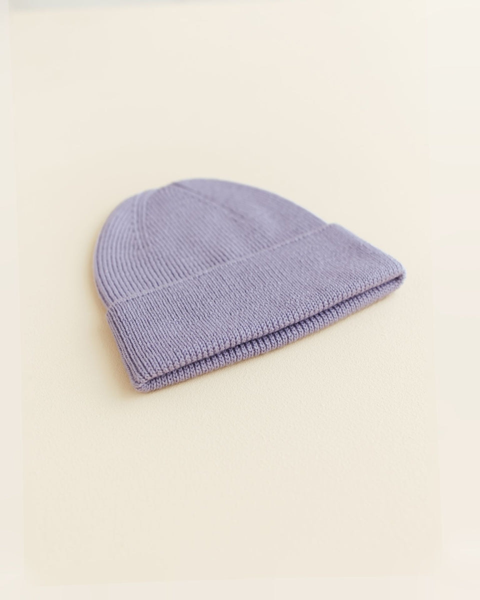 beanie fonzie - newborn - lilac