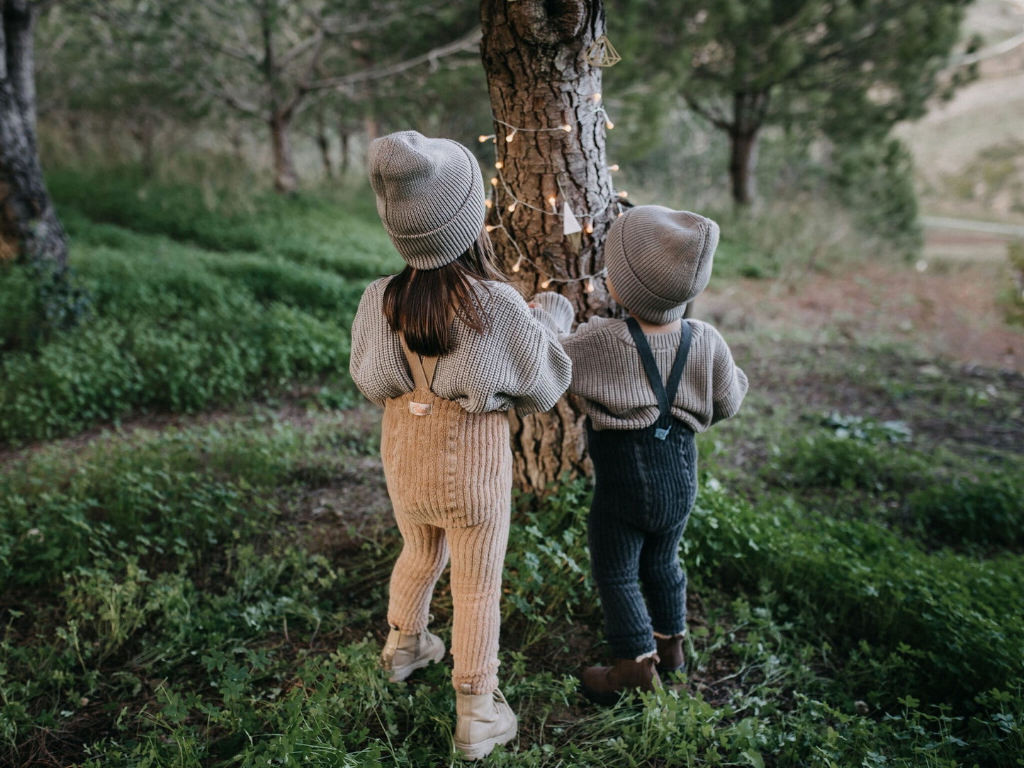 footless granny cotton tights - dark grey blend