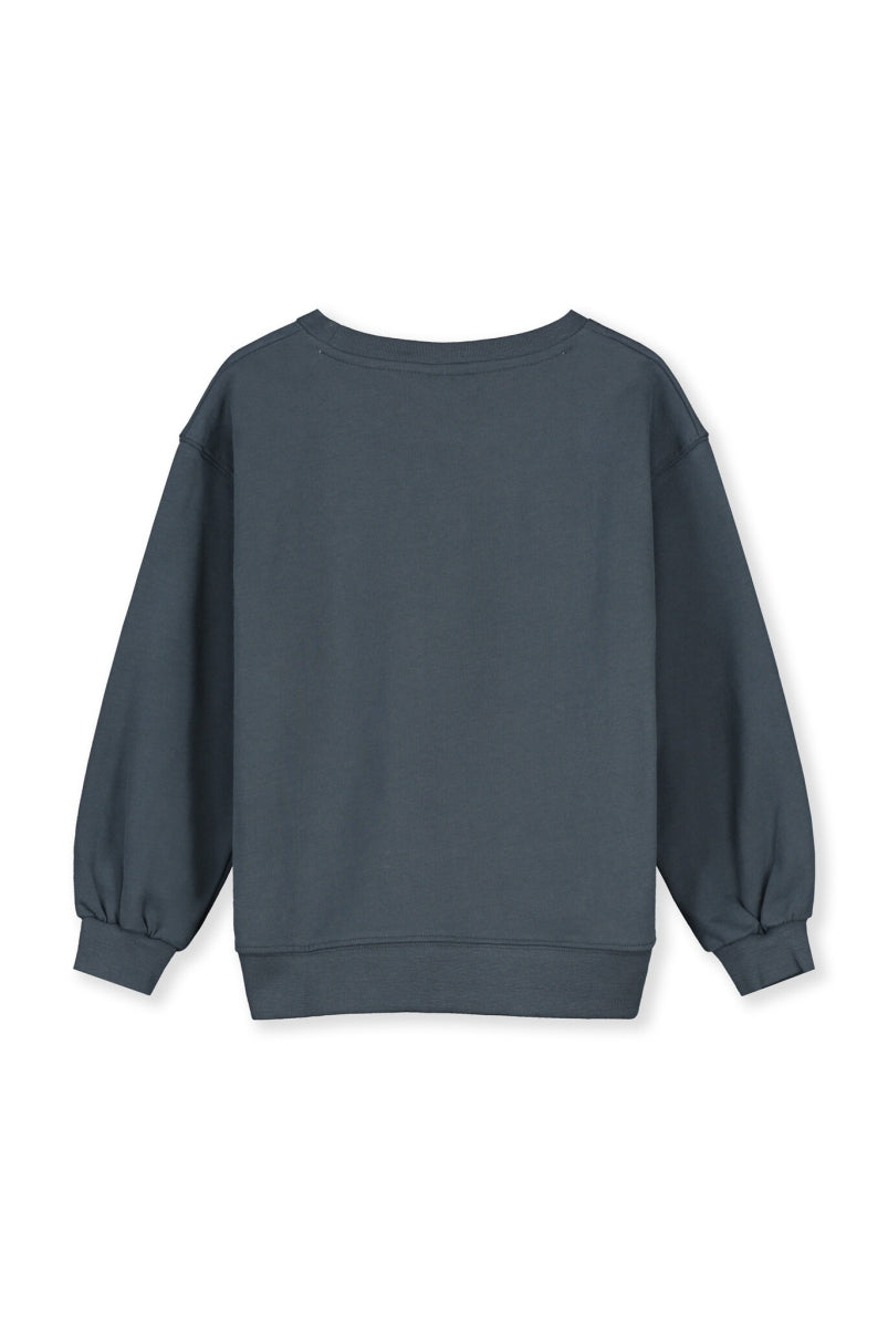 kids dropped shoulder sweater - blue grey