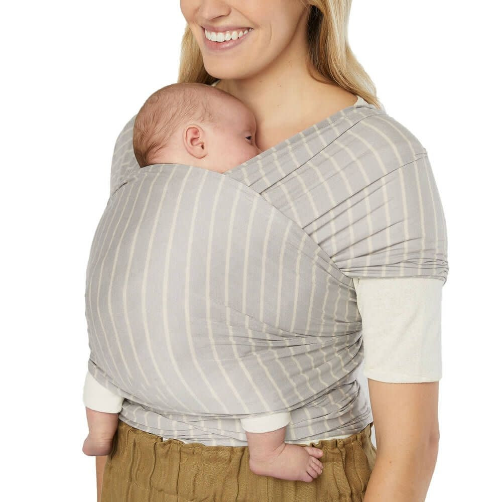 aura babydraagdoek - knit grey stripes