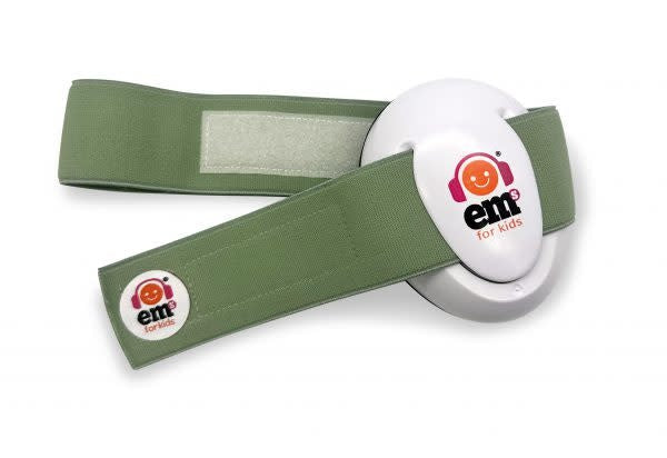 baby gehoorbeschermers - wit met groene band