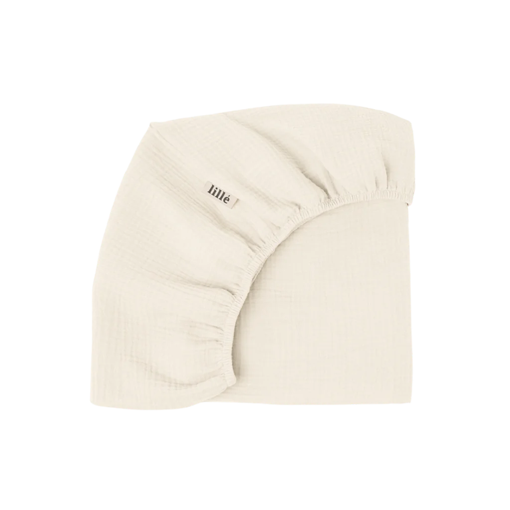 muslin hoeslaken 60x120 - cream