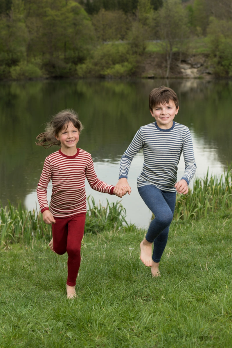 wollen t-shirt - blauwe strepen
