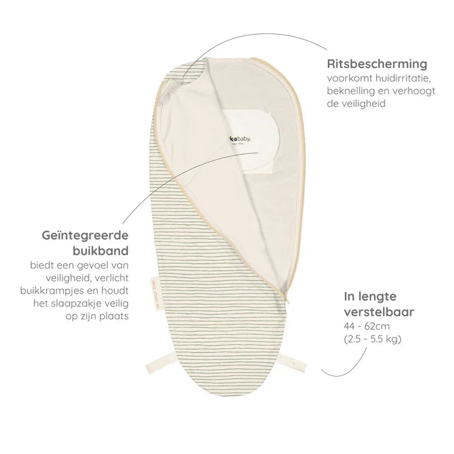 inbakerslaapzak piep - groene streepjes - TOG 0.5