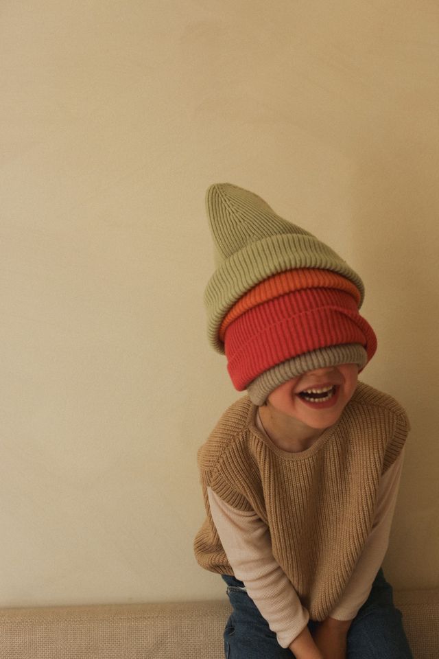 beanie fonzie mint - kids
