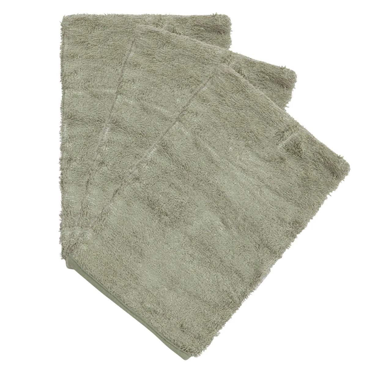 set van 3 washandjes - whisper green
