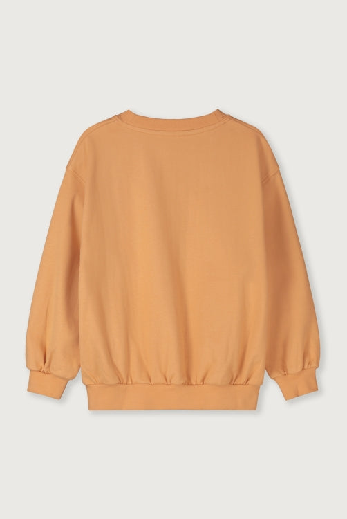 kids dropped shoulder sweater - melon