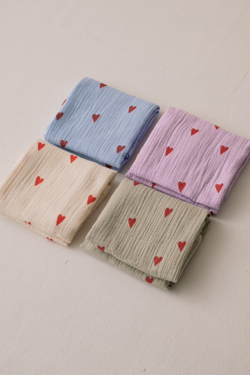 tetradoek - groot - hartjes - 120x120 - lila