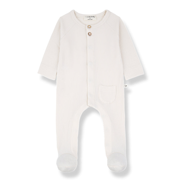 pau rib onesie - ecru