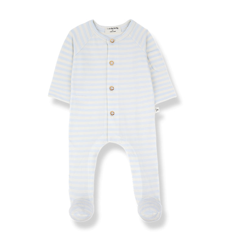 felip striped onesie - misty blue