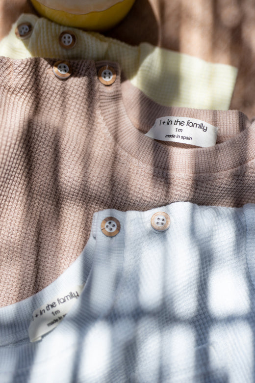 delion waffle jersey shirt - misty blue