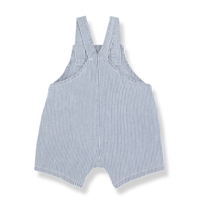 denim striped short dungaree