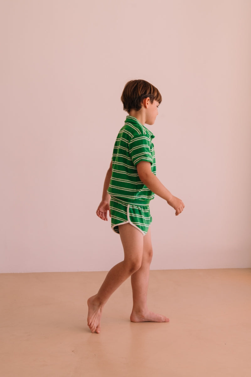 short juju - summer green stripes