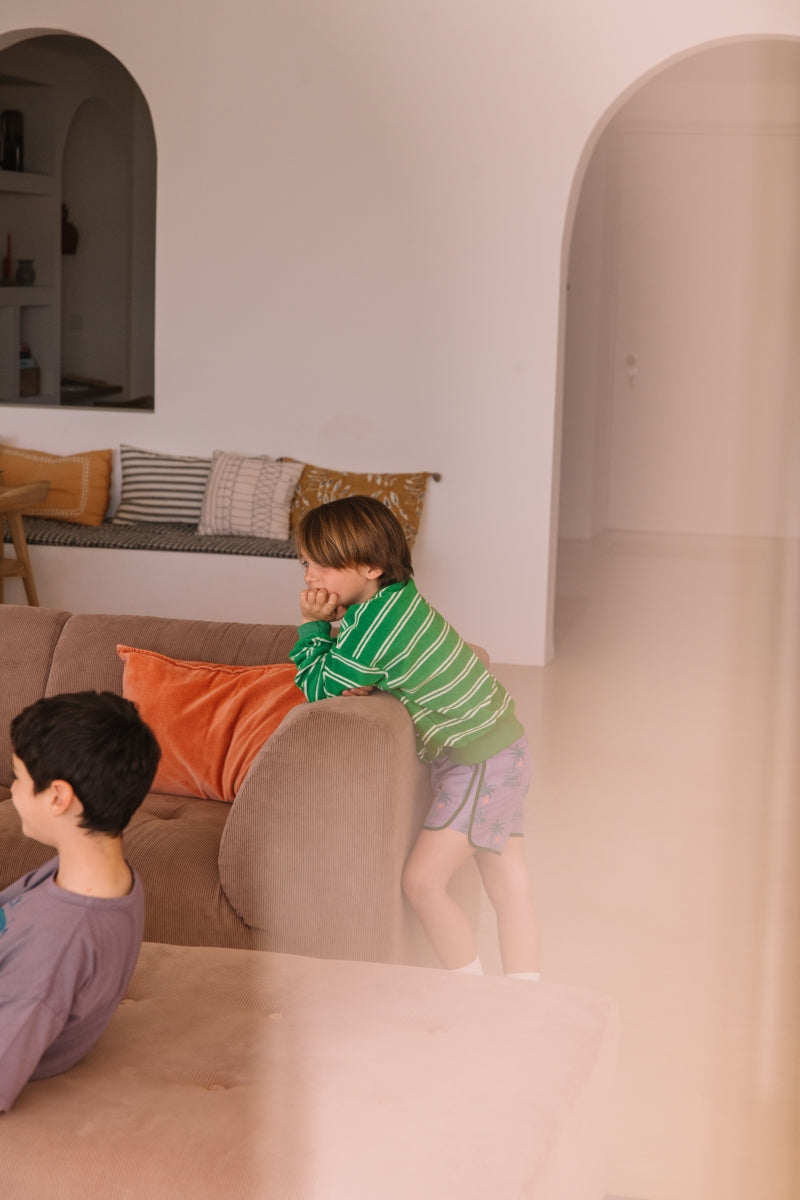 sweater terry - summer green stripes