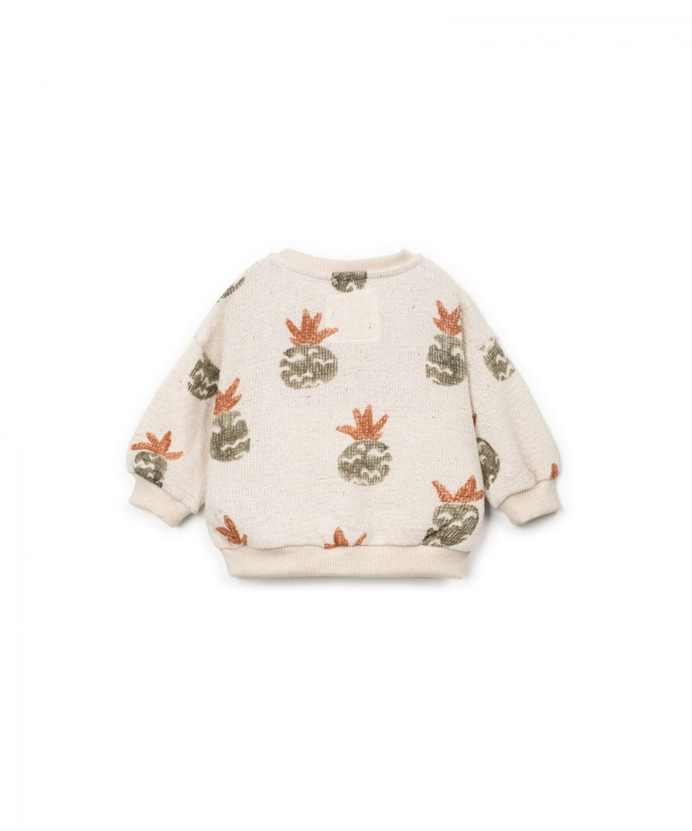 printed jersey sweater - bio resin - ananas