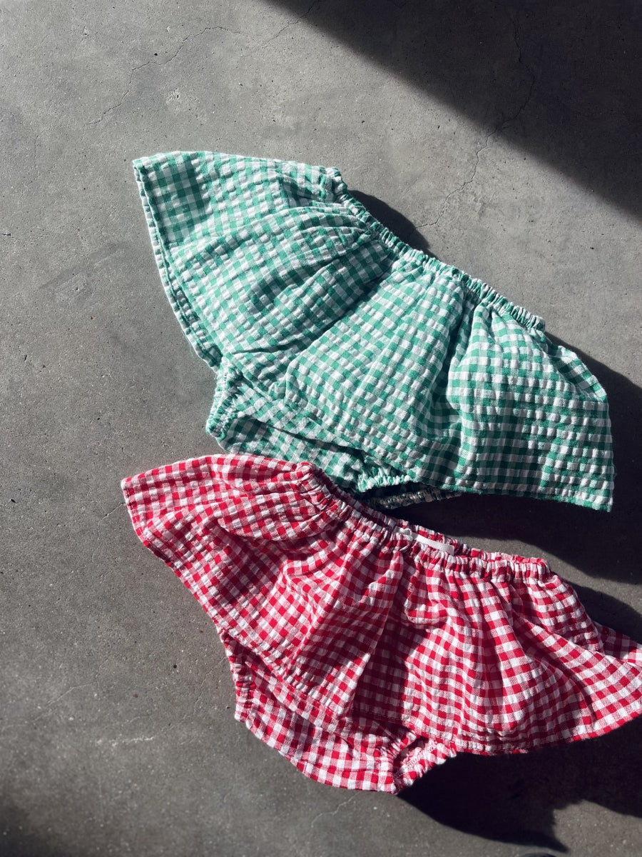 bloomer ruffle - vichy green