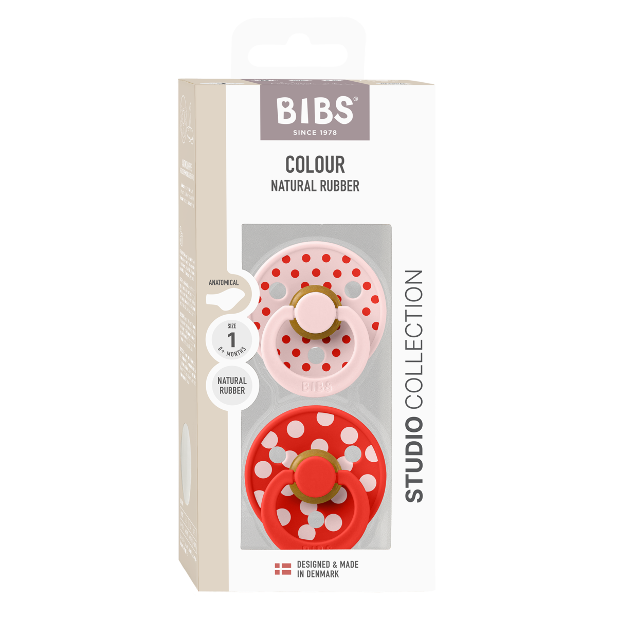 2 pack latex - 0-6m anatomical - studio collection polka dot