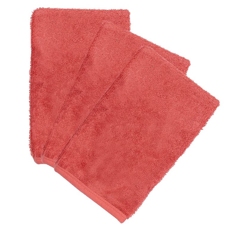 set van 3 washandjes - raspberry rose