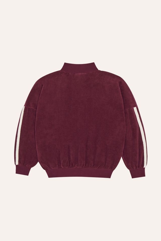 burgundy color block sweatshirt - kids