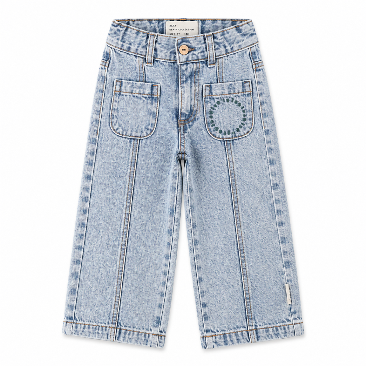 flare jeans trousers - fadded light blue denim