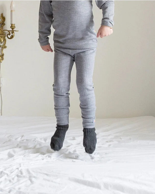 legging - grey melange - 100% wol