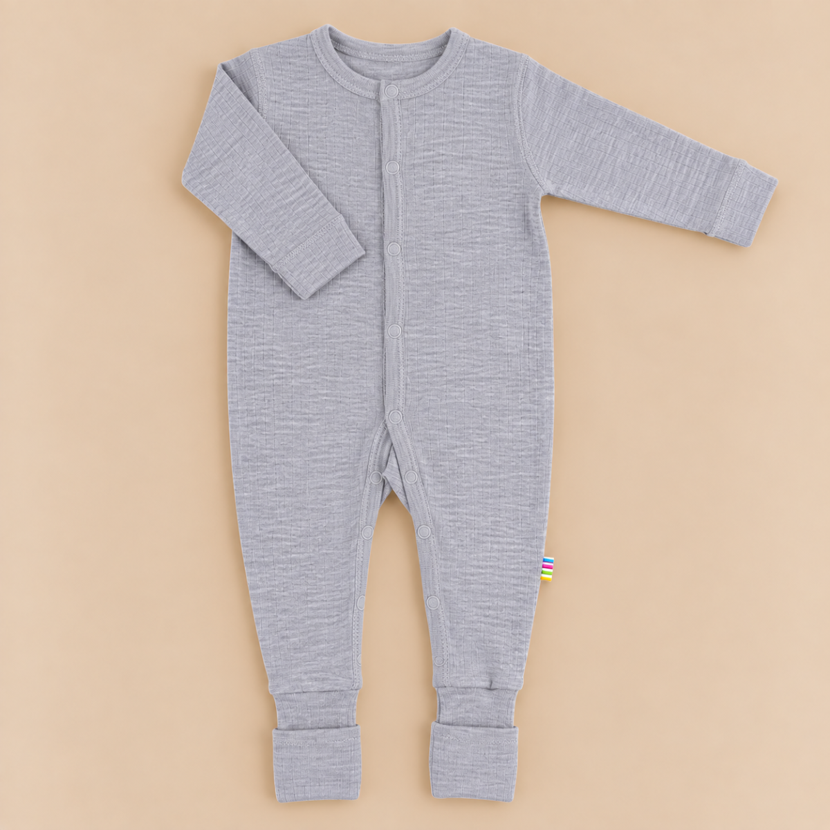 nightsuit 2 in 1 basic - grey melange - 100% wol