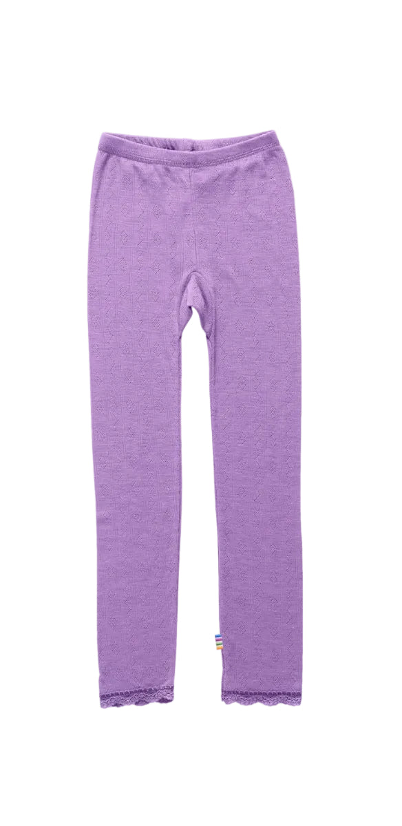 legging pointelle - paars - wol/zijde