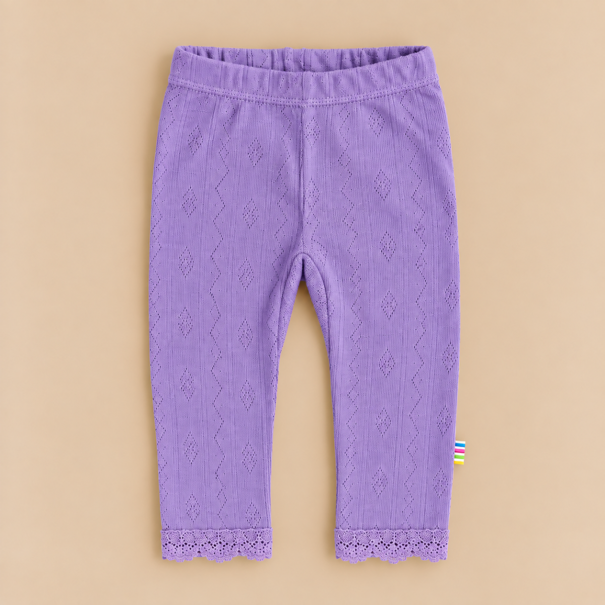 legging pointelle - paars - wol/zijde