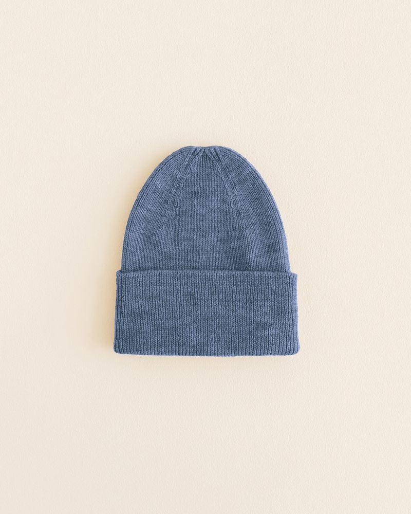 beanie fonzie - newborn - denim
