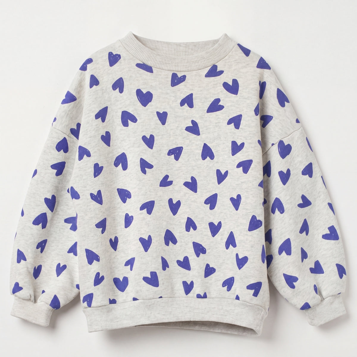 sweatshirt - hearts allover - light grey melange