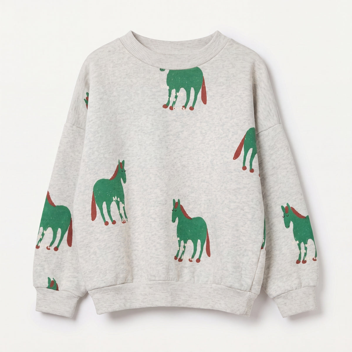sweatshirt - horses allover - light grey melange