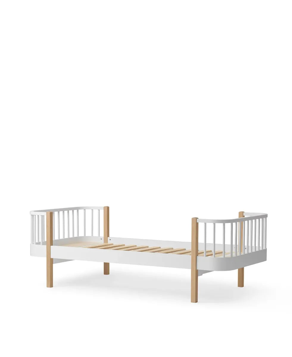 wood original bed - 90x200 cm - white/oak