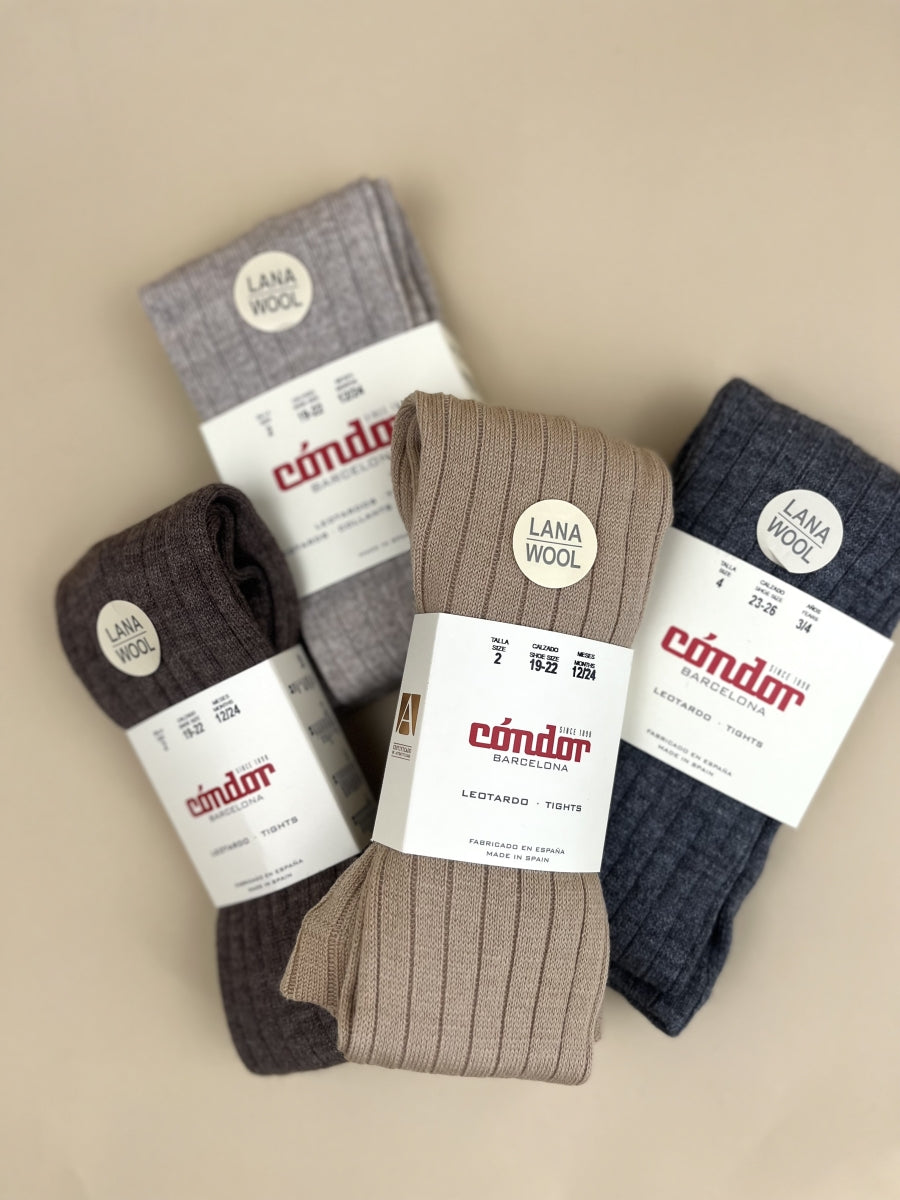 kousenbroek merino wol blend - rib - nougat