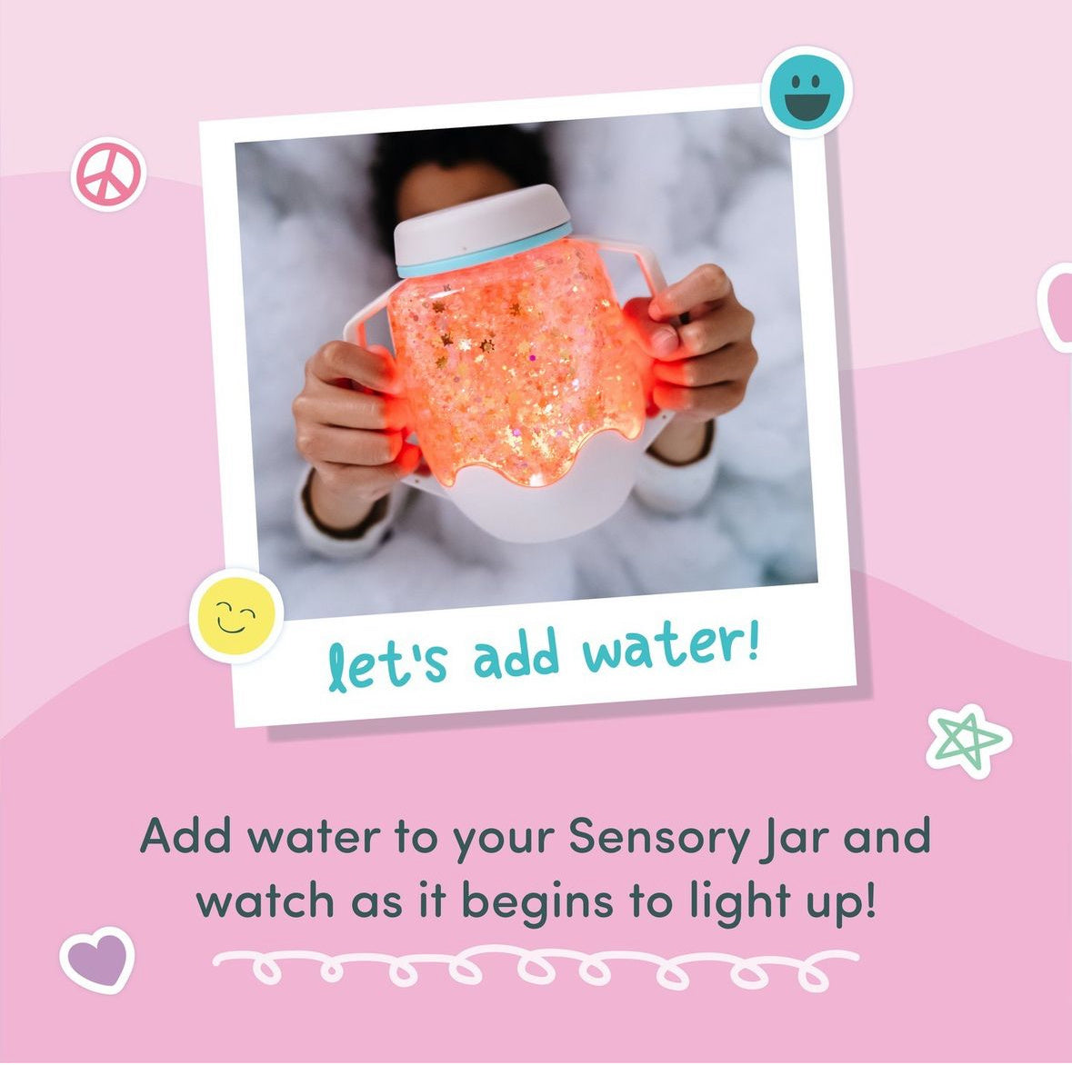 sensory play jar - coral