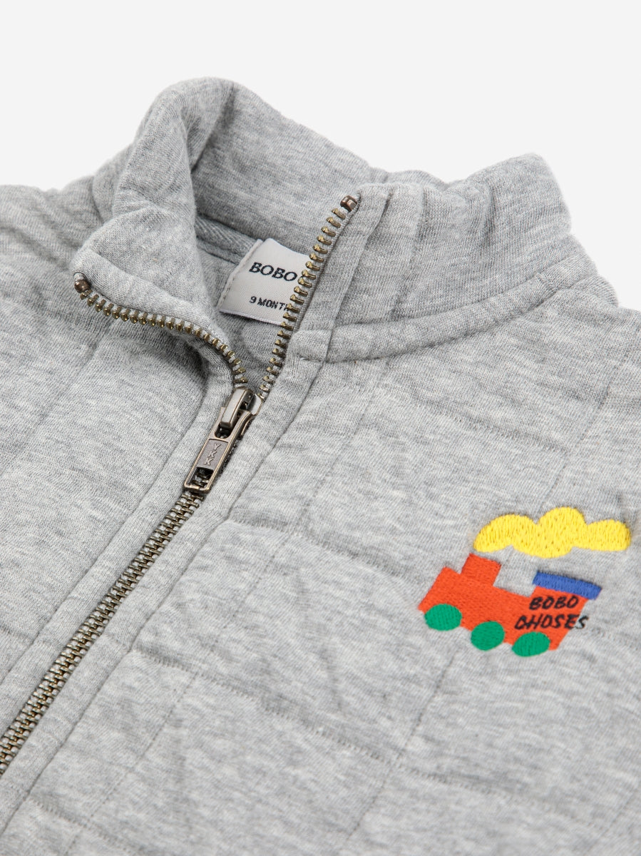 bobo choo choo quilted zipped sweatshirt
