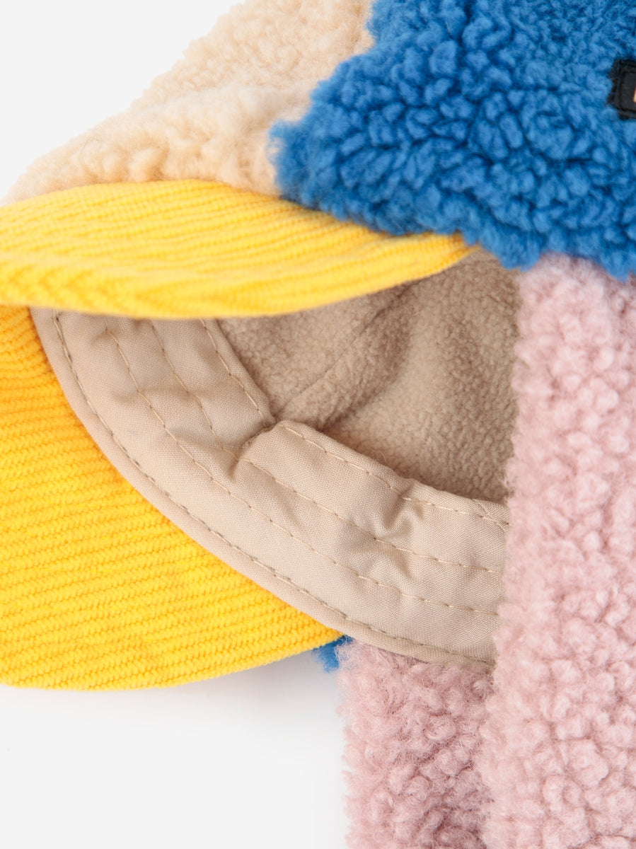 bobo choses color block sheepskin chapka