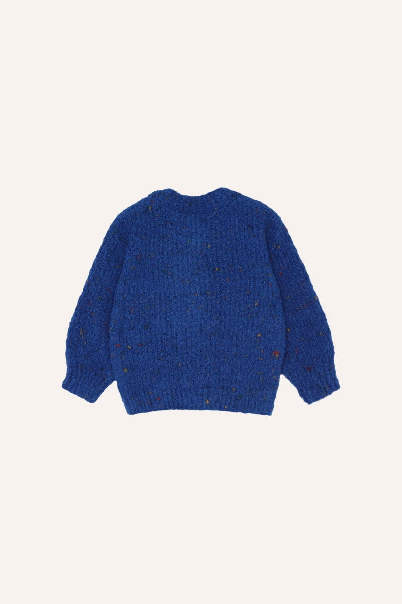 blue knitted baby cardigan
