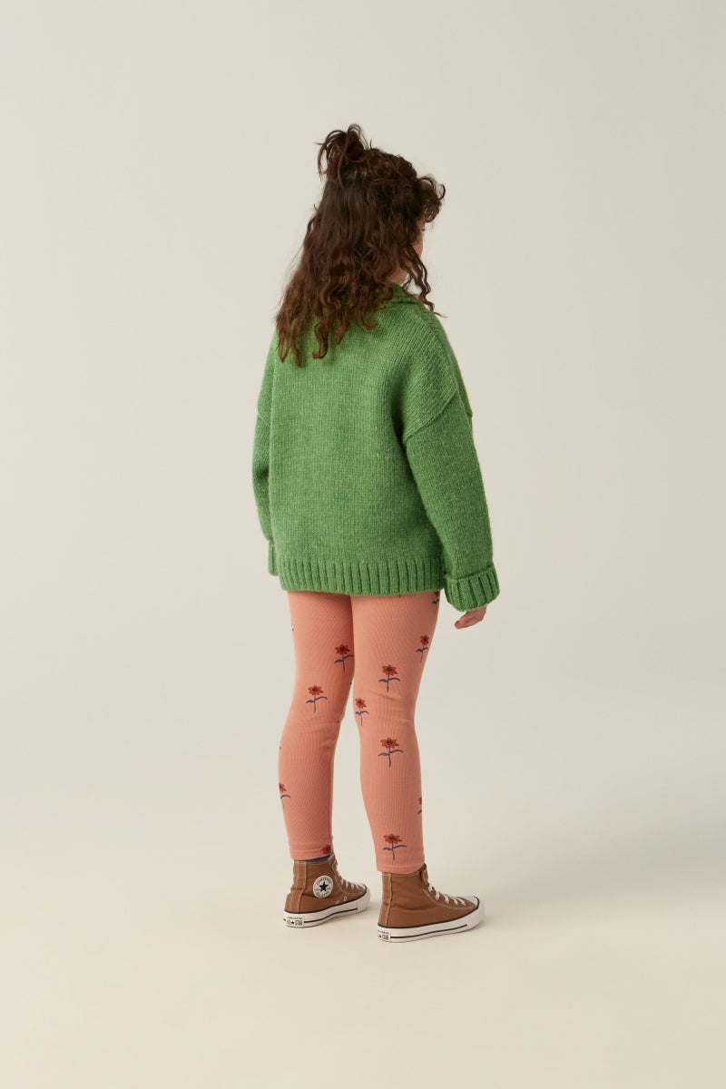 flowers pink leggings - kids
