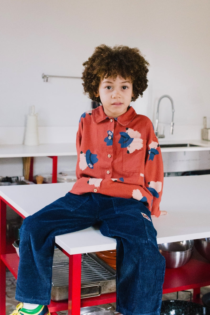 corduroy wide pants - indigo