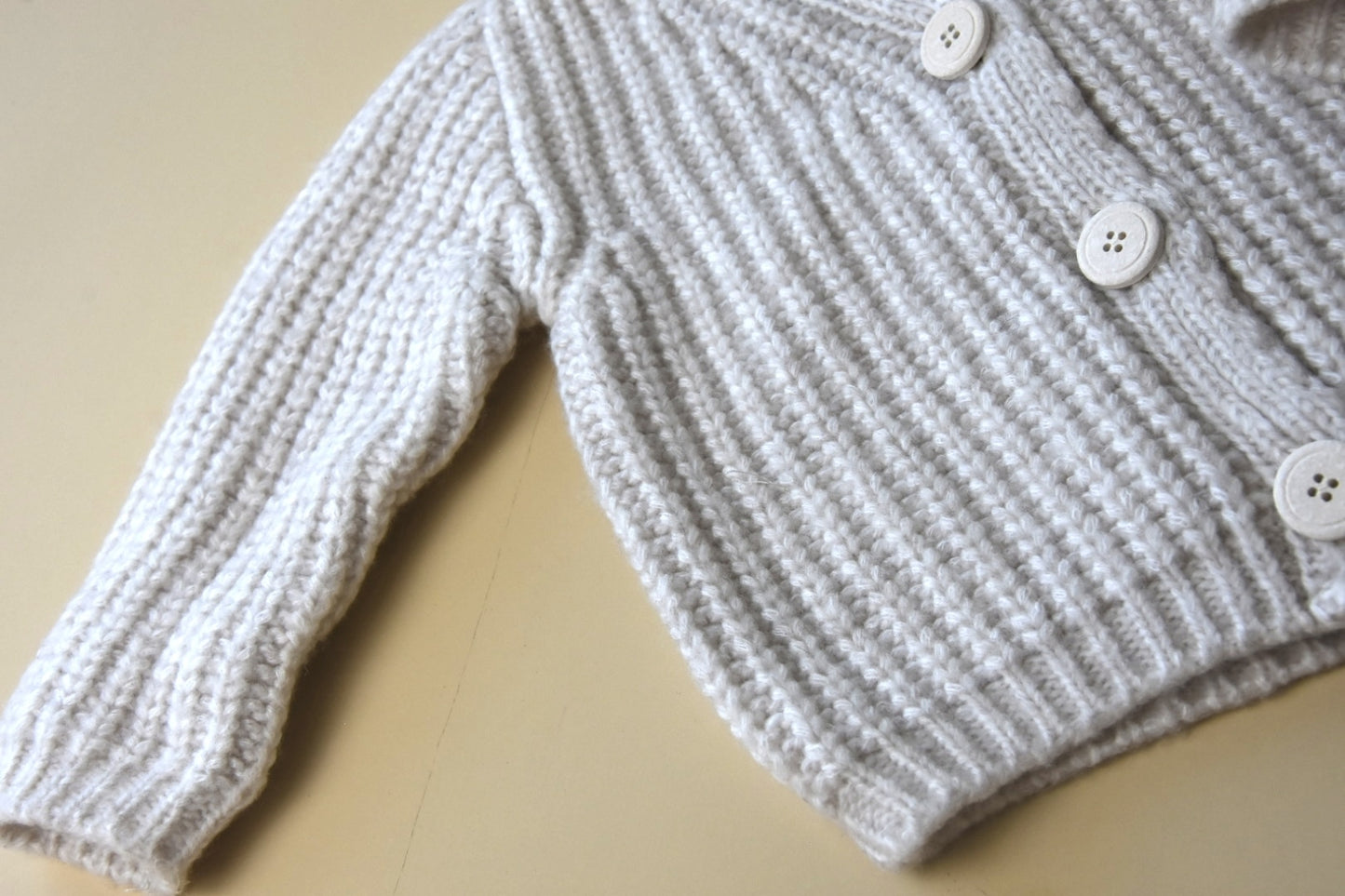 knitted merino cardigan - natural